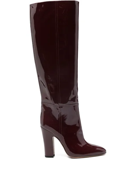 Paris Texas 105mm pointed block heel boots Red PX1507XVN01