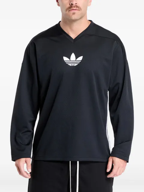 adidas Adicolor mesh logo long-sleeves T-shirt Black JY1307