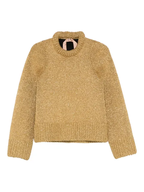 Nº21 ribbed roundneck knitwear Gold A0347512