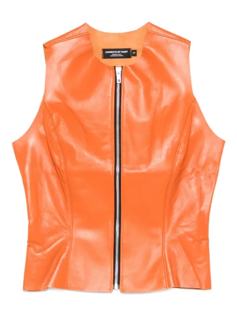 Cowboys of Habit zip texas vest Orange COH30005