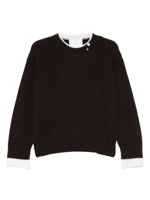 Vanisè pearl-embellishment sweater Brown V54513
