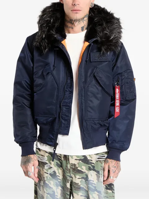 Alpha Industries hooded faux-fur jacket Blue 113145697