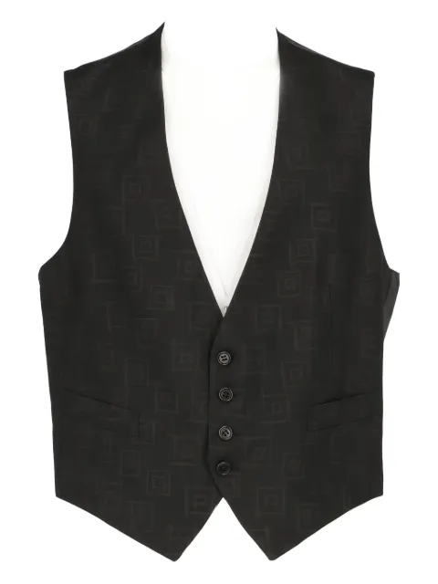 Romeo Gigli Pre-Owned 1990s single-breasted patterned waistcoat Black RG250QH