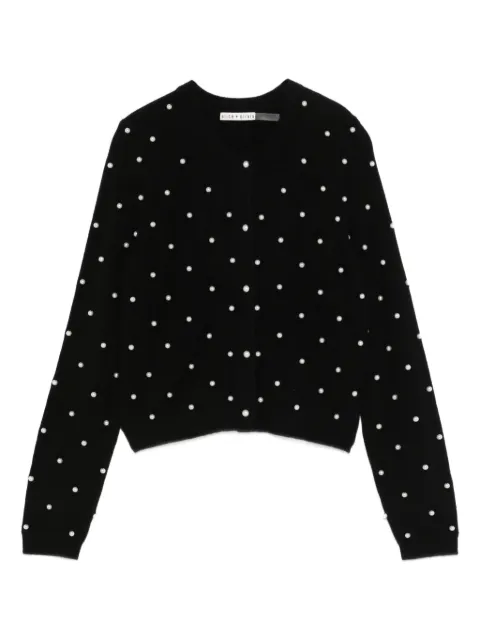 alice + olivia Dollie pearl-embellished cardigan Black CC510529707