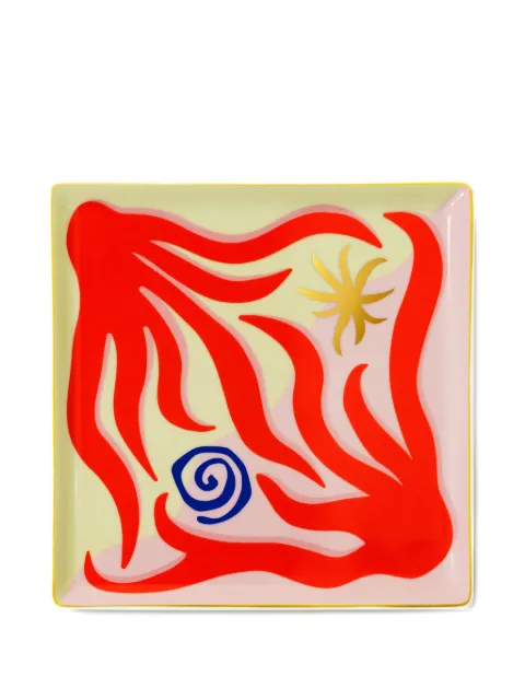 OCTAEVO graphic-print tray (15cm x 15cm) Pink OCTAM24