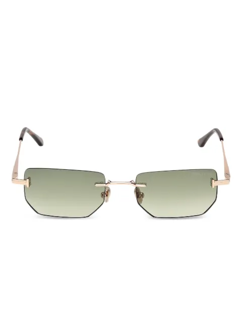TOM FORD Eyewear rimless rectangle-frame sunglasses Gold FT1355