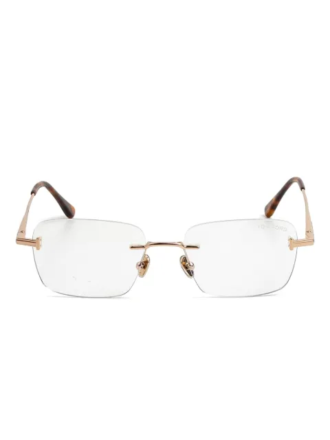 TOM FORD Eyewear rectangle glasses Gold FT6117B