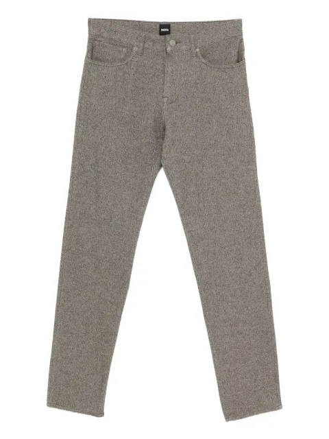 BOSS logo-button trousers Brown 50549476