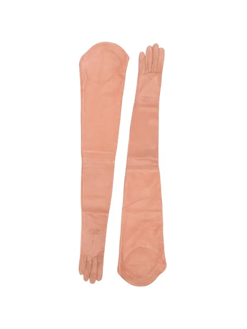 MM6 Maison Margiela stamped leather gloves Pink S62TS0079M07014