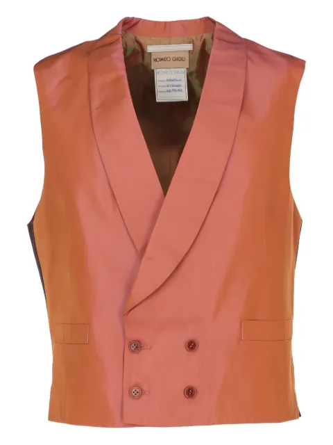Romeo Gigli Pre-Owned 1997-1998 double-breasted waistcoat Orange RG280QL