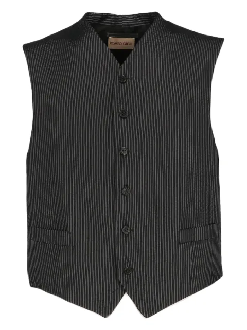 Romeo Gigli Pre-Owned 1990s striped single-breasted waistcoat Black RG280QI