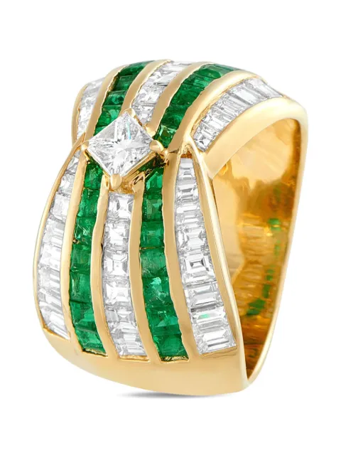 LB Exclusive 18K yellow gold diamond emerald band ring Gold MF31101025