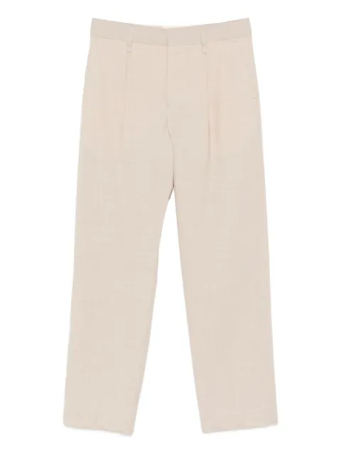 FEDERICO CINA pleated trousers Neutrals FCCOTR0101
