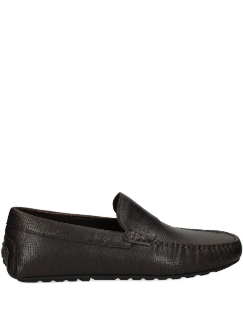 BOSS printed-leather moccasins with driver sole Brown 50552565