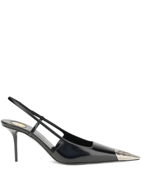Saint Laurent 75mm pointed-toe slingback pumps Black 853184AAFAN