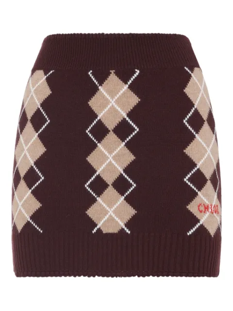 Chloé argyle mini skirt Brown CH25WMJ03580