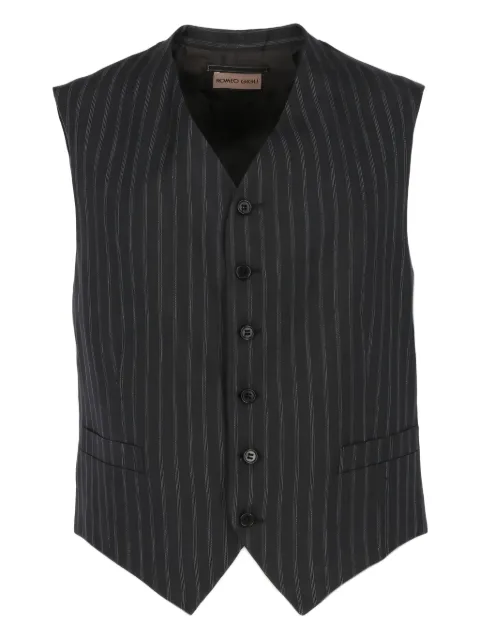 Romeo Gigli Pre-Owned 1990s pinstripe single-breasted waistcoat Grey RG250QB