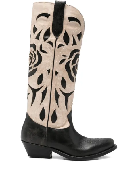 Golden Goose 40mm Wish Star embroidered cowboy boots Black GWF00860F006912