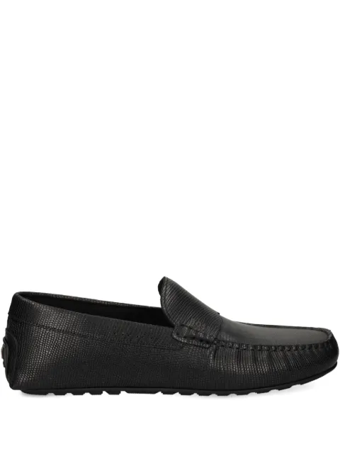 BOSS printed-leather moccasins with driver sole Black 50552565