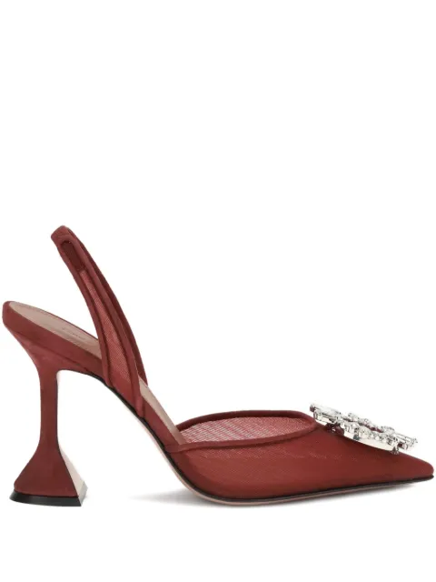 Amina Muaddi 95mm Begum crystal-embellished heeled sandals Red 15S365638BEG