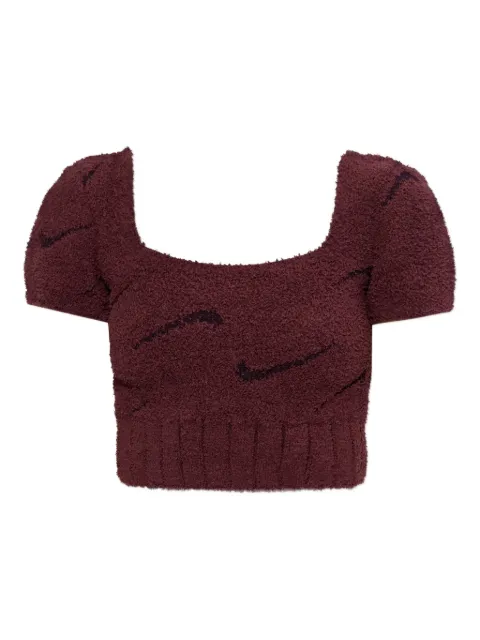 Nike Phoenix bouclé square-neck top Red HV2770