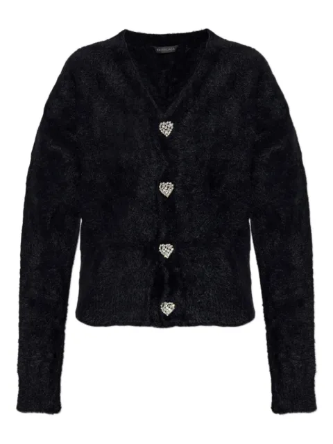 Balenciaga heart-embellishment cardigan Black 849501T6244