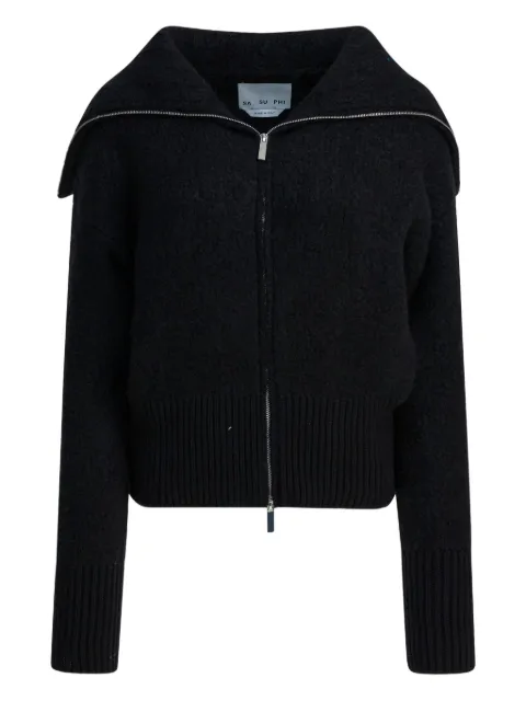 SA SU PHI zip-fastening cardigan Black W25704TD