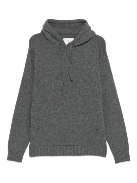 SEVEN GAUGE ribbed-pocket knit hoodie Grey PUL0015