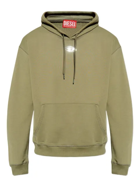 Diesel S-Norm-Hood logo-plaque hoodie Green A204470BKBW