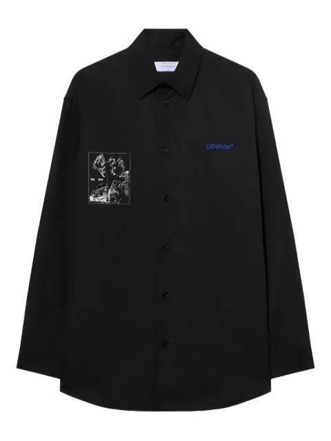 Off-White Faded Painting shirt Black OMGE004F25FAB0031001