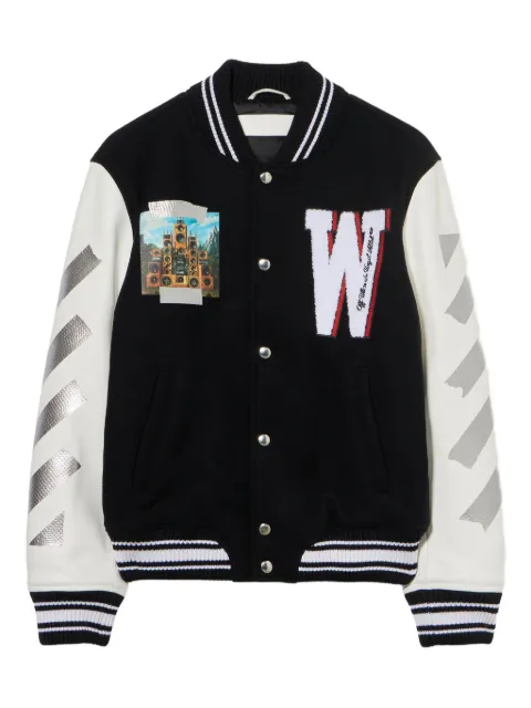 Off-White Wo Soundsystem varsity jacket Black OWEK006F25FAB0031026