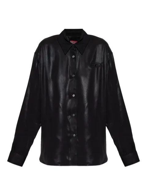 Diesel C-Simplier buttoned logo shirt Black A202760QJAR