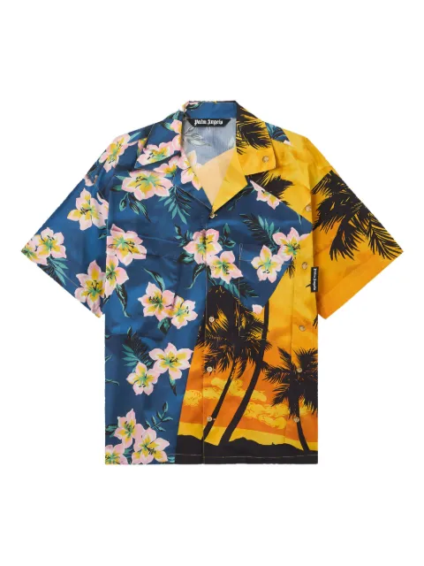 Palm Angels floral sunset short-sleeve shirt Blue PMGG00DF25FAB0014518