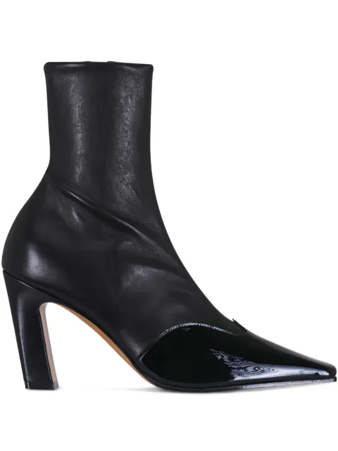 KHAITE leather pointed boots Black F1067971
