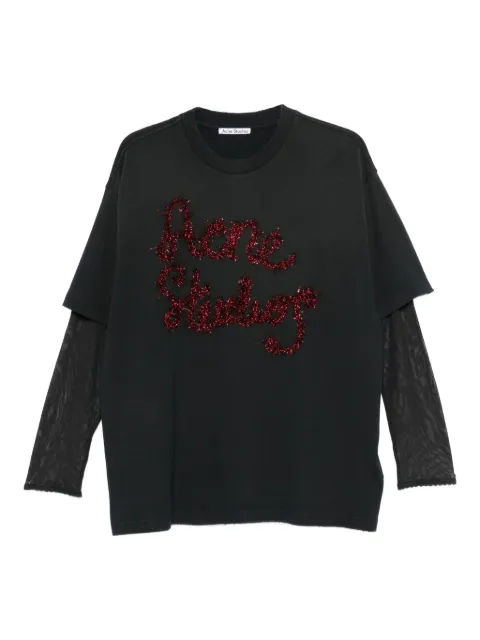 Acne Studios layered logo T-shirt Grey AL0503