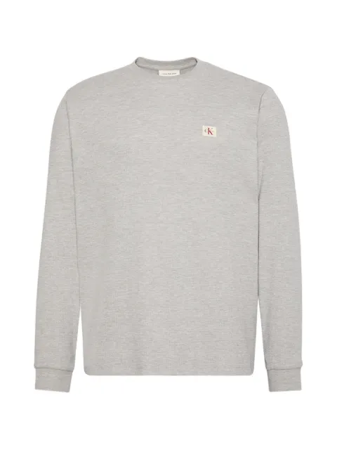Calvin Klein Jeans long-sleeve patch T-shirt Grey LV040EM217P79