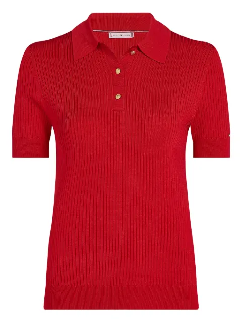 Tommy Hilfiger ribbed polo shirt Red WW0WW45511