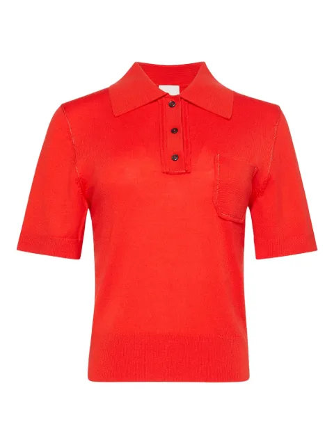 Calvin Klein button chest-pocket polo top Red LV044D337GXM9