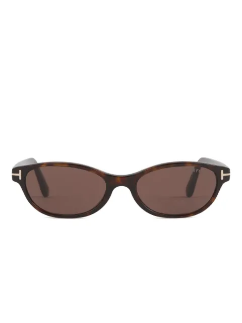 TOM FORD Eyewear oval-frame sunglasses Brown FT1310