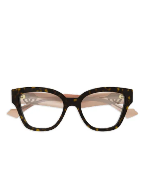 Gucci Eyewear cat-eye logo-detail glasses Brown GG1424O