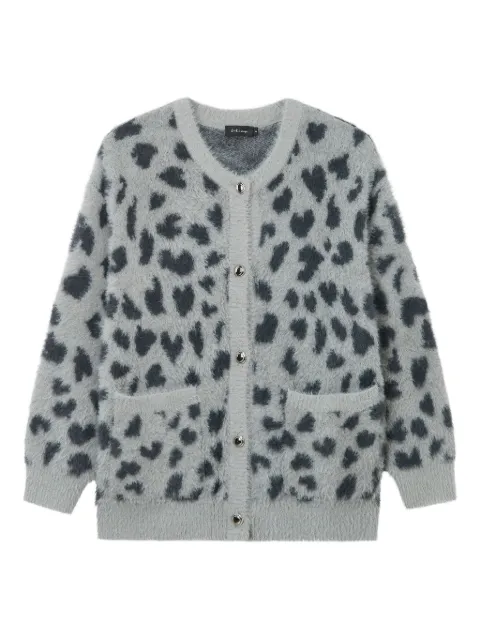 tout a coup animal-pattern pocket cardigan Grey S321AW5