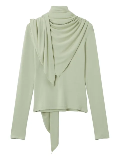 b+ab scarf-neck long-sleeve top Green 5F636AS