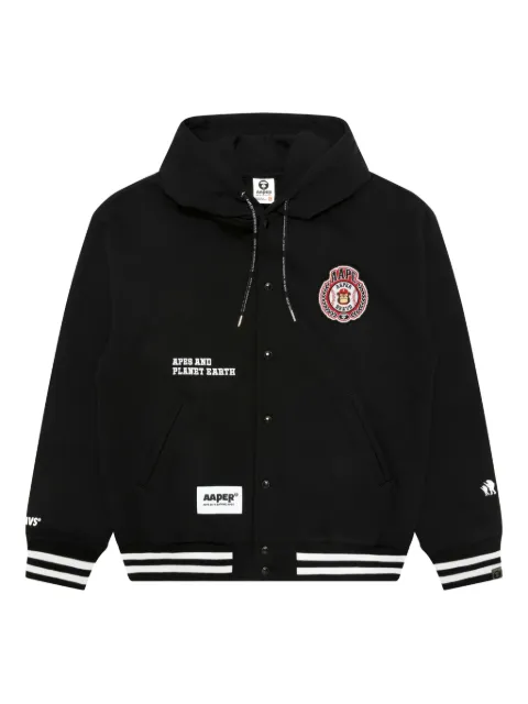 AAPE BY *A BATHING APE® logo-appliqué hoodie Black ASWC372XXP
