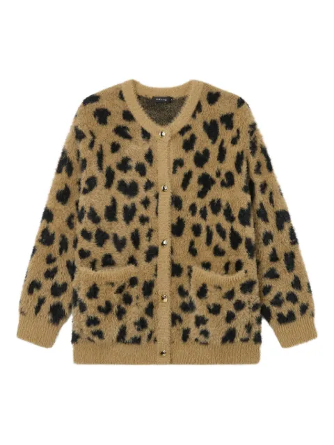 tout a coup button-fastening leopard-pattern cardigan Neutrals S321AW5