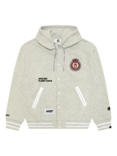 AAPE BY *A BATHING APE® appliqué-detail hoodie Grey ASWC372XAP