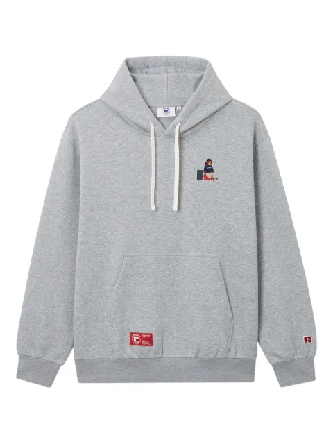 CHOCOOLATE x Russell Athletic logo-embroidered hoodie Grey B1XSWM00229X