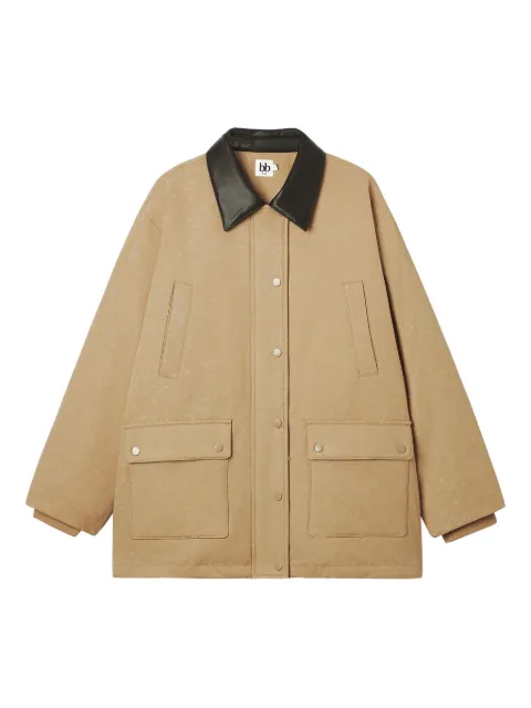 b+ab collared front-pockets jacket Neutrals 5F144AS