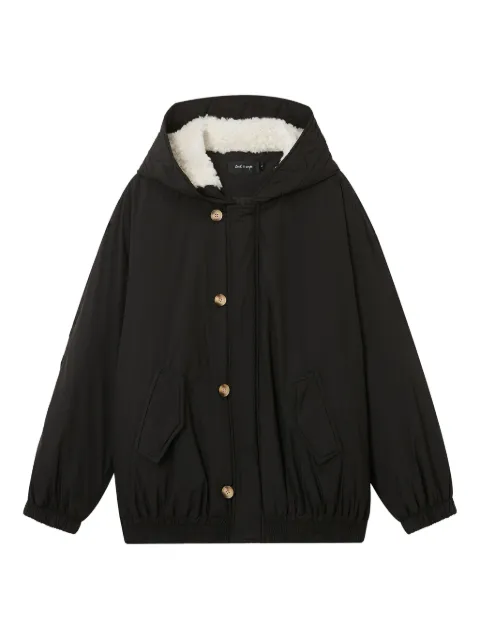 tout a coup button-fastening hooded jacket Black M112AF5