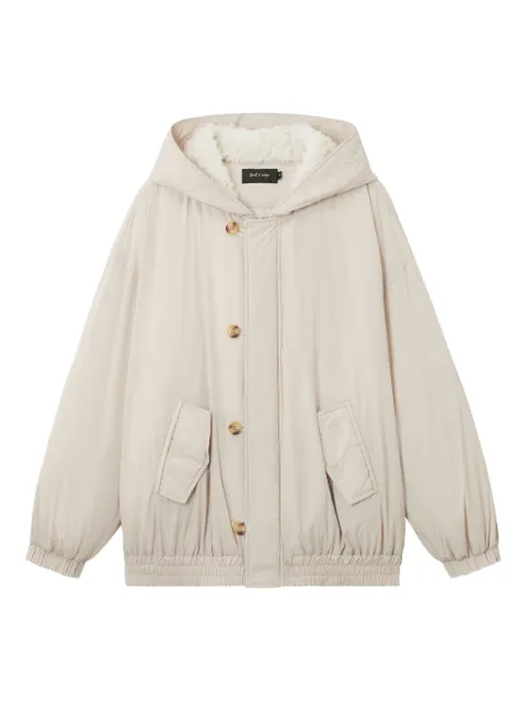 tout a coup hooded button-fastening jacket Neutrals M112AF5