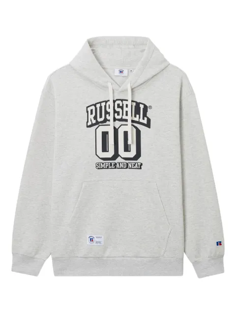 CHOCOOLATE x Russell Athletic logo-patch hoodie Grey B1XSWM00230X